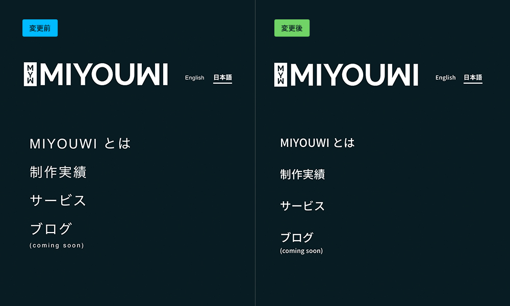 MIYOUWI多言語サイトのCSSを微調整